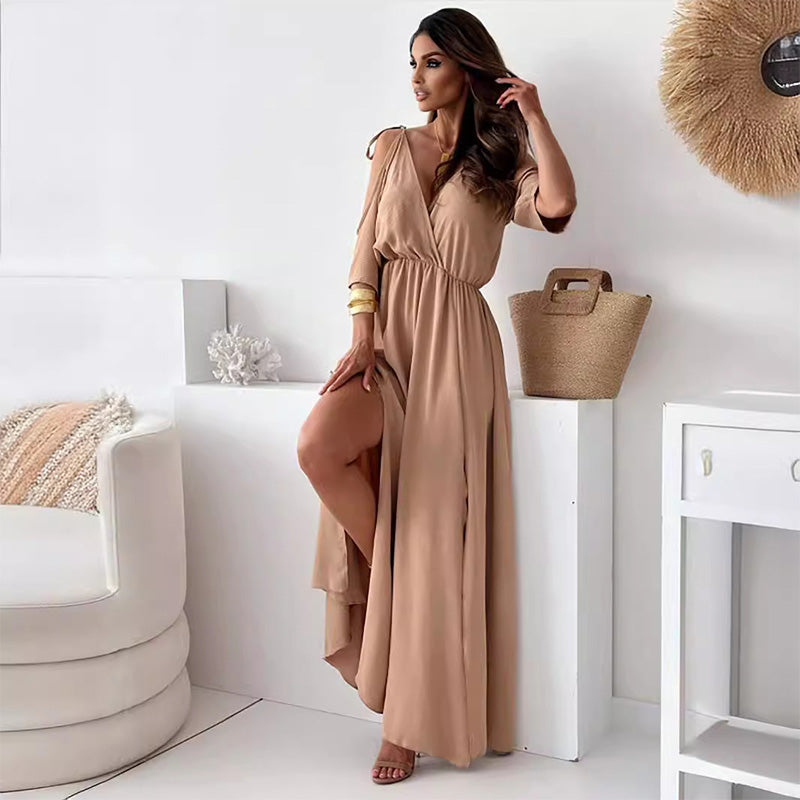 【💖Nowości 2025】👗Elegancka, seksowna sukienka dla kobiet z spiczastym dekoltem